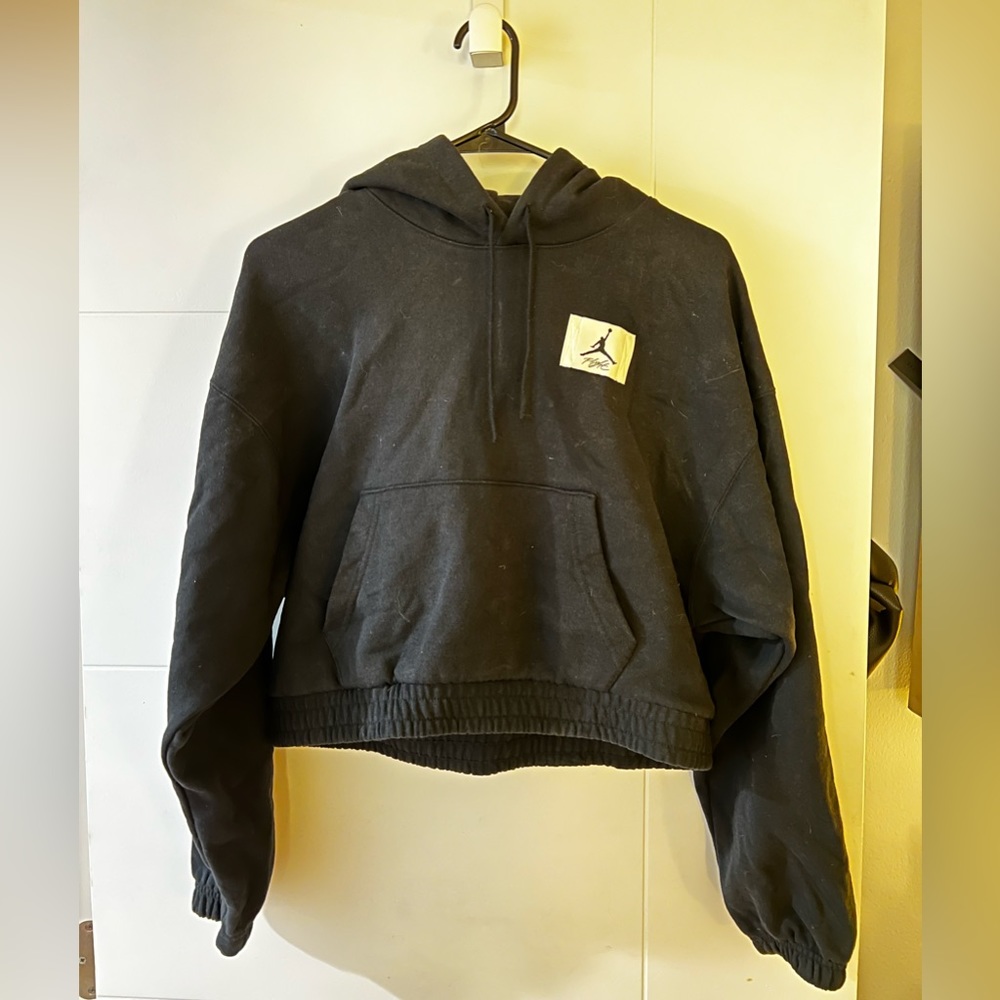 JORDAN Cropped Black Hoodie